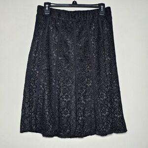 Chicos black lace knee length A line skirt size 0 Small 4